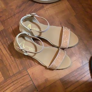 From Spain:Rose Gold Espadrilles fSize 7/7.5